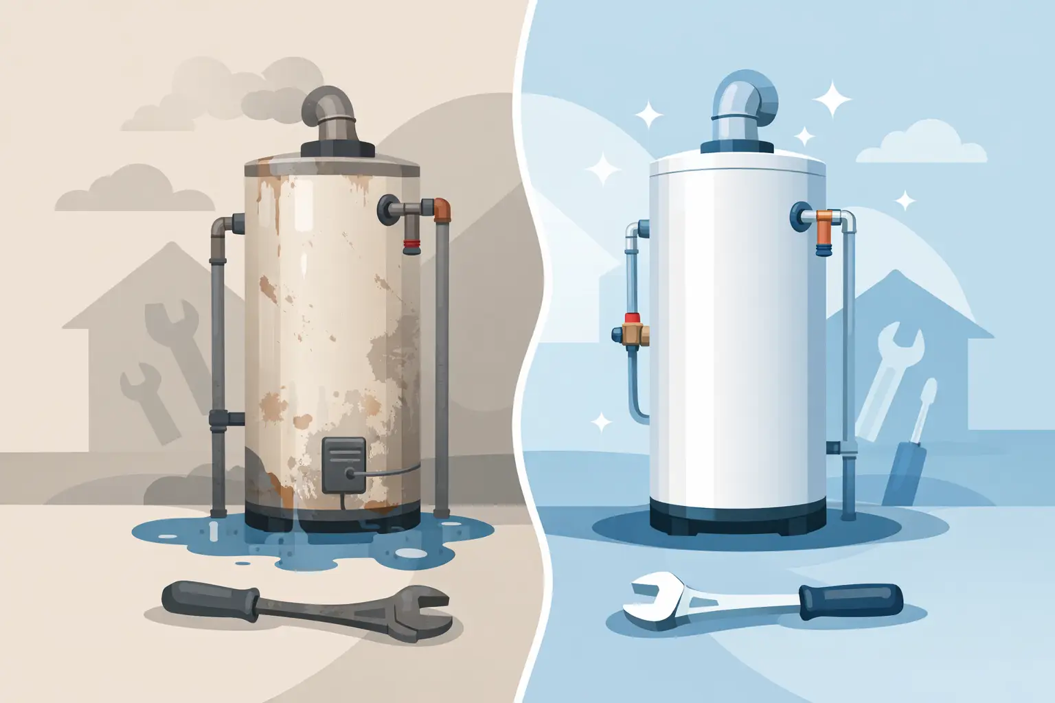 Water Heater Replacement Before and After